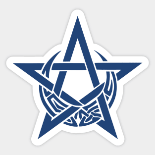 Blue Celtic Pentacle | Pentagram | Celtic Moon Sticker